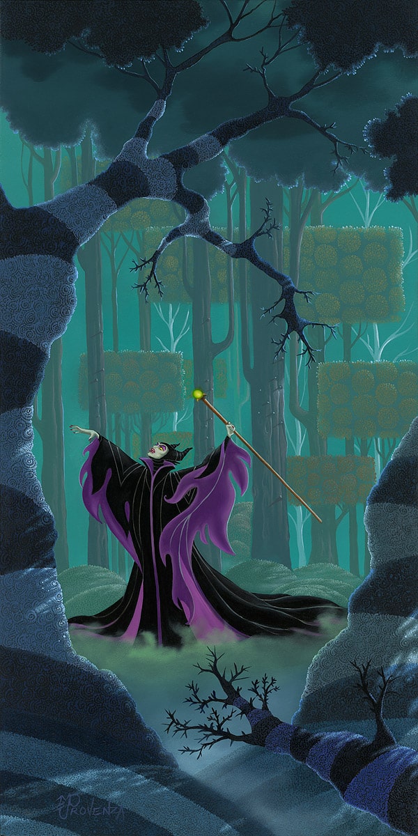 "Maleficent Summons The Power" (Sleeping Beauty) 12x24 (oil on board) by Michael Provenza