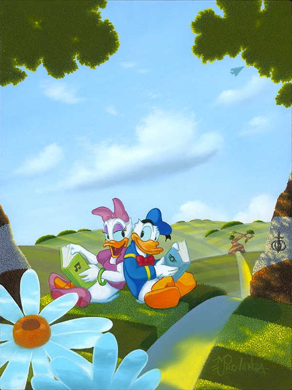 "Companionship" (Donald Duck and Daisy Duck) 9x12 (oil on board) by Michael Provenza