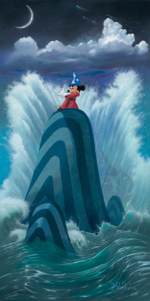 "Wave Maker" (Fantasia Mickey) 15x30 (oil on board) by Michael Provenza