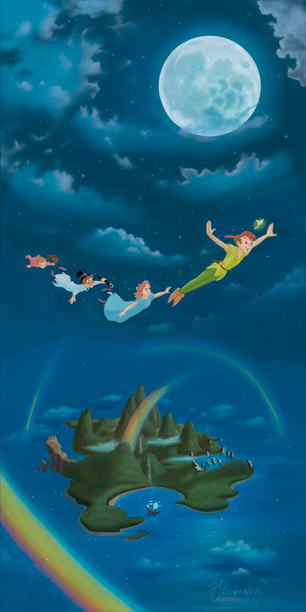"We Can Fly" (Peter Pan) 12x24 (oil on panel) by Michael Provenza