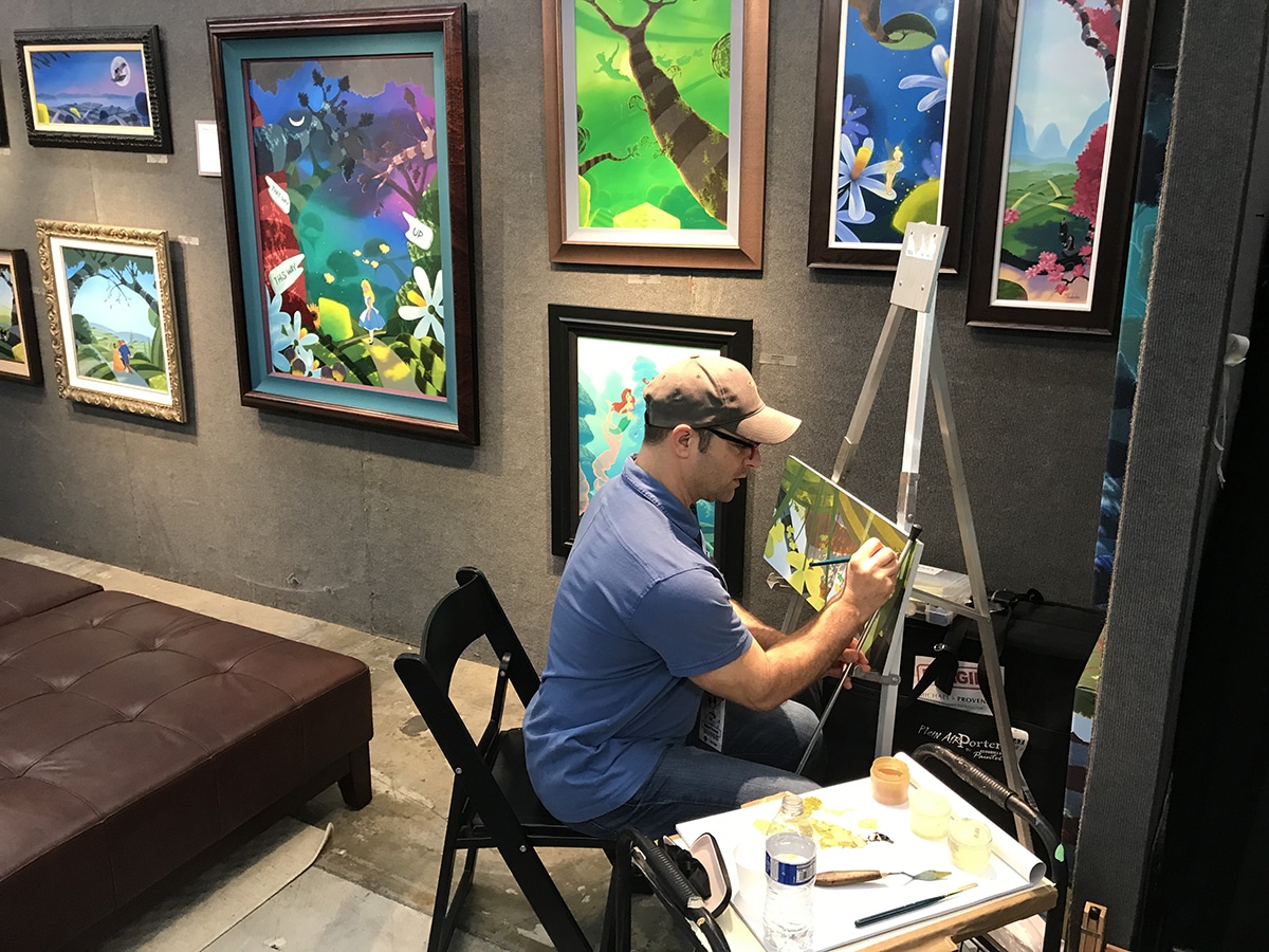 Michael Provenza painting at Disney event